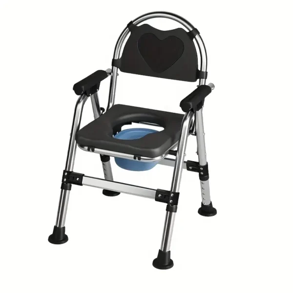 1pc Black Commode Portable Toilet