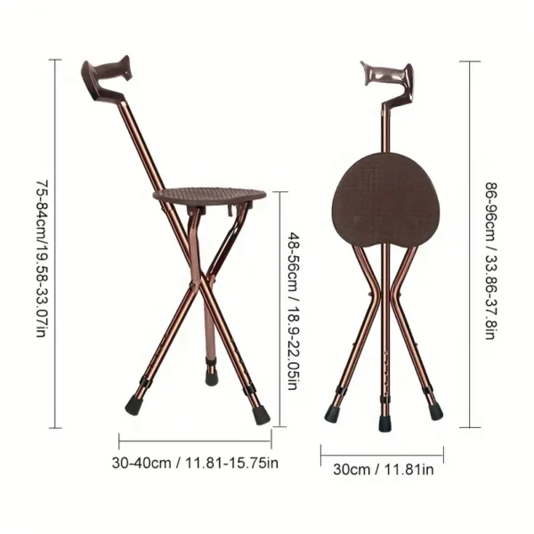 2 in 1 Folding Walking Stick Chair